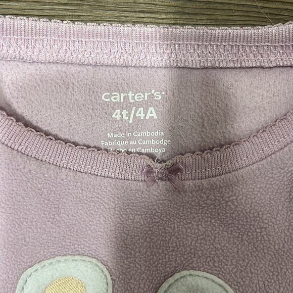 Carter’s Fleece PJ Sleep Top 4/4T - Picture 3 of 6